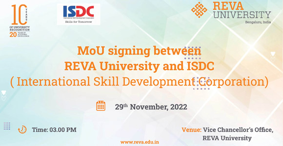 MoU signing between REVA University and ISDC