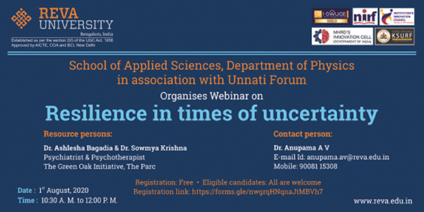 Webinar on Resilience in times of uncertainty