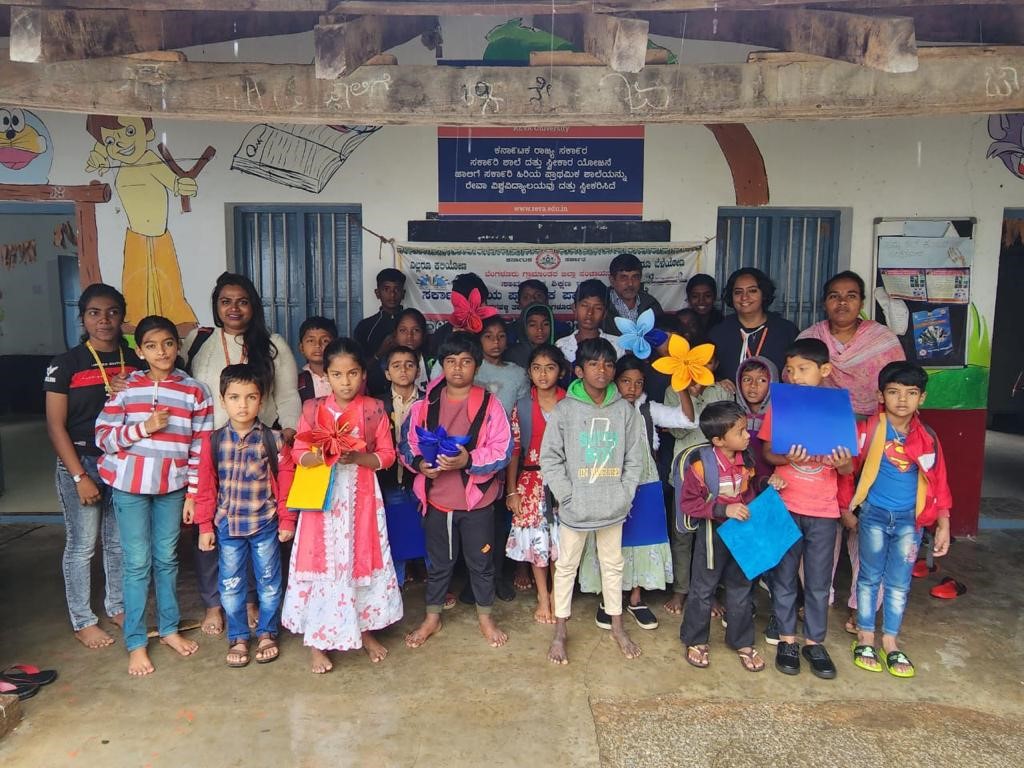 Education on Wheels + Origami workshop at Jalige, Devanahalli