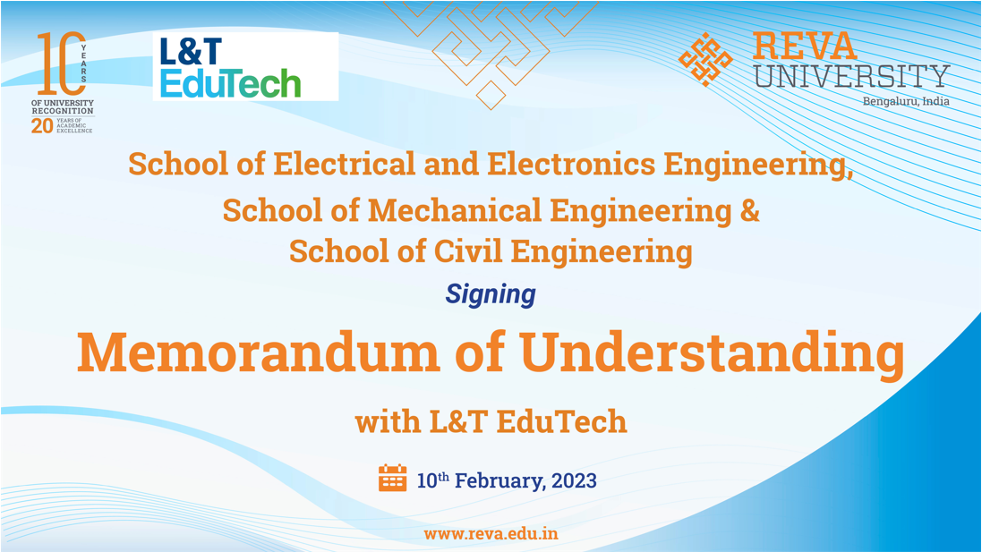 Signing of Memorandum of Understanding (MoU) between REVA University and L&T EduTech