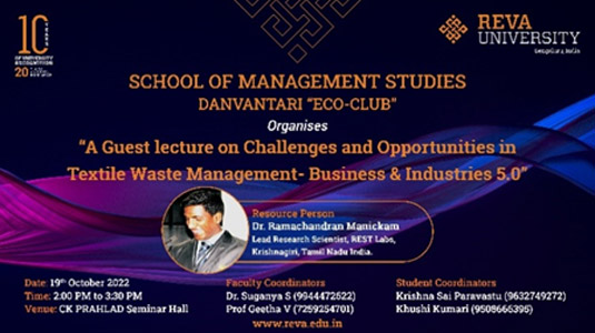 Guest lecture on Challenges and Opportunities in Textile Waste Management - Business & Industries 5.0