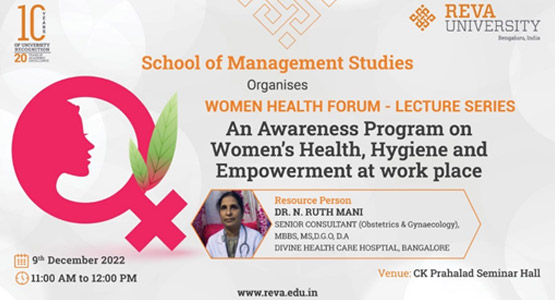 Women Health Forum – Lecture series on Women Health, Hygiene and Empowerment at workplace