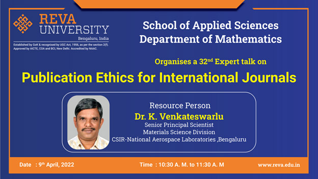 Expert talk on “Publication Ethics for International Journals”