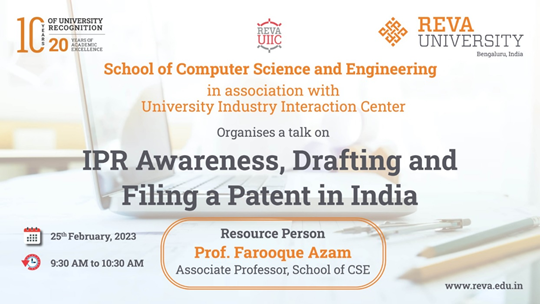 IPR Awareness, Drafting and Filing a Patent In India
