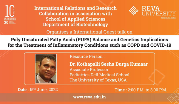 Guest Talk On “Poly Unsaturated Fatty Acids [pufa] Balance And Genetic Implications For The Treatment Of Inflammatory Conditions Such As Copd And Covid 19”