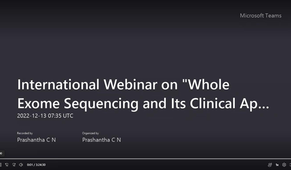 International Webinar on “Whole Exome Sequencing and Data Analysis” School: School
