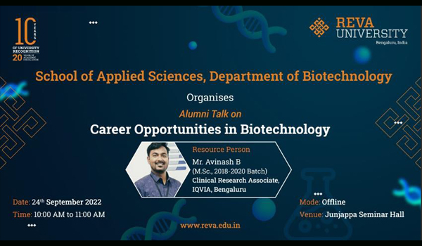 Alumni Talk On career Opportunities In Biotechnology