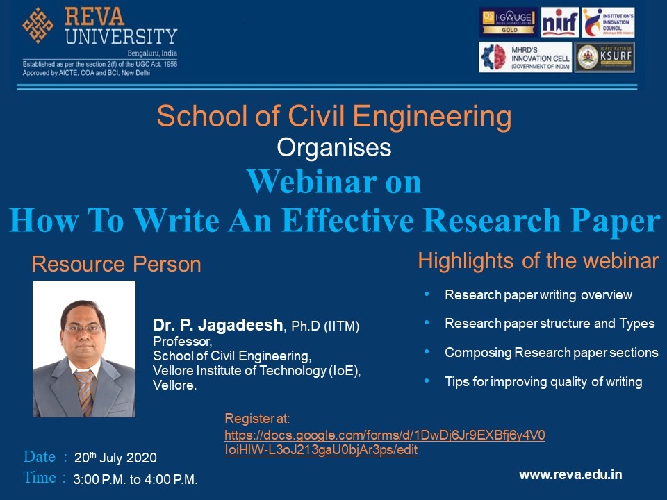 Webinar on How to Write an Effective Research Paper
