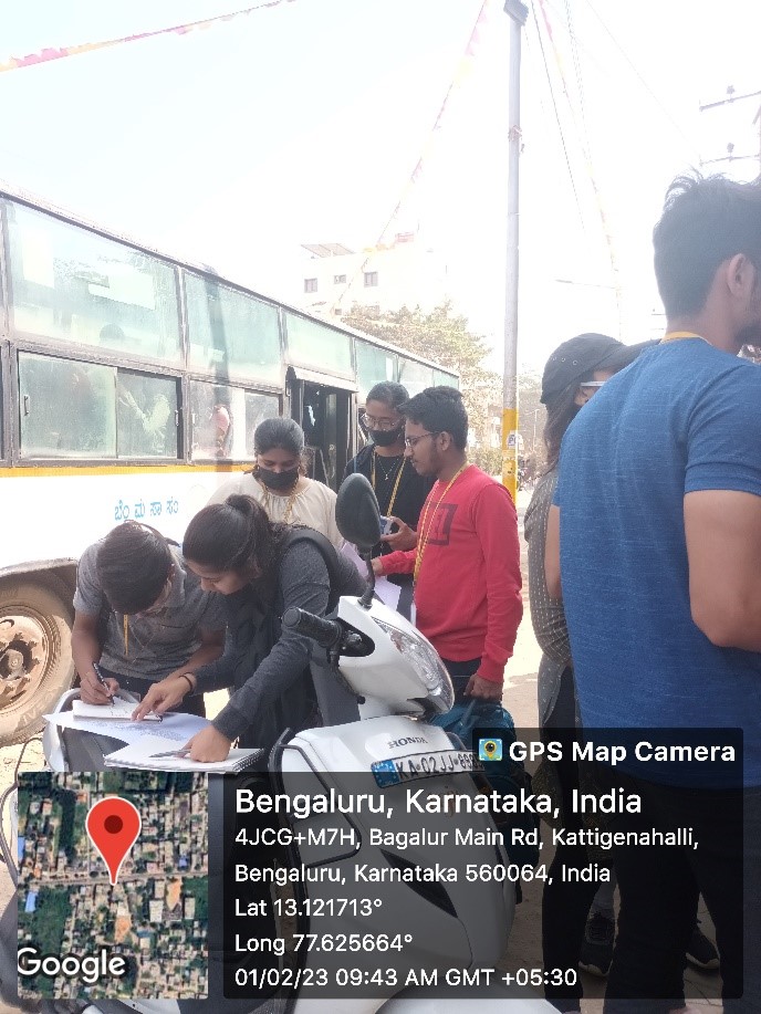 MAPPING EXERCISE AND MOK SURVEY ALONG BAGALUR  MAIN ROAD
