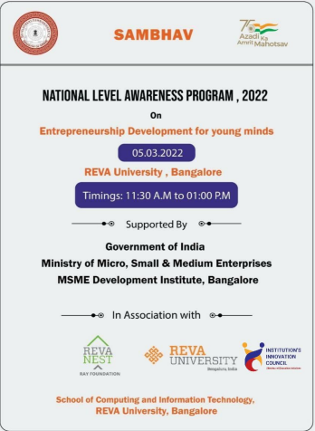 Report National Level Awareness Program 2022 on Entrepreneurship  and Development for Young Minds