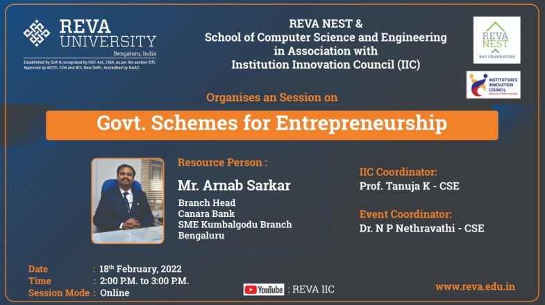 Session on Govt. Schemes for Entrepreneurship