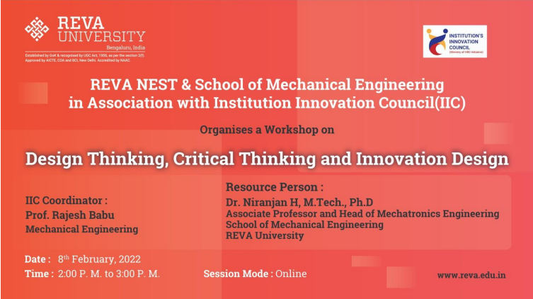 Workshop on Design Thinking, Critical thinking and Innovation  Design