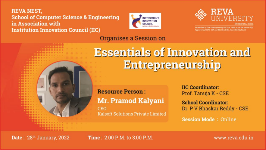 Session on Essentials of Innovation and Entrepreneurship