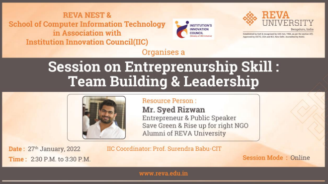Session on Entrepreneurship Skill: Team Building and Leadership