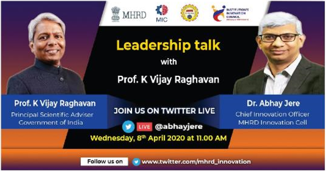 Leadership Talk Series with Prof. K Vijay Raghavan