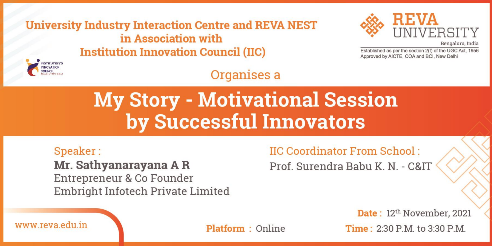 My Story- Motivational Session On Successful Innovators