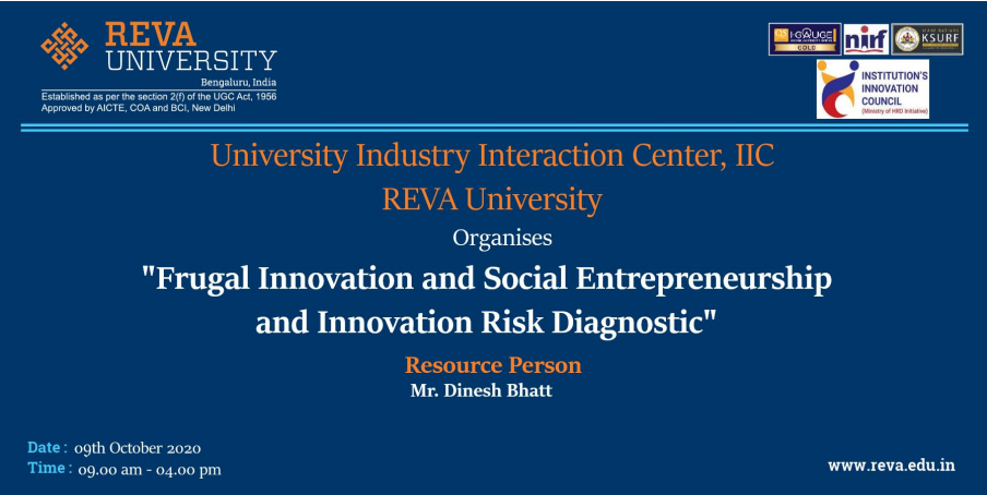 Frugal Innovation and Social Entrepreneurship and Innovation  Risk Diagnostic-09th October 2020