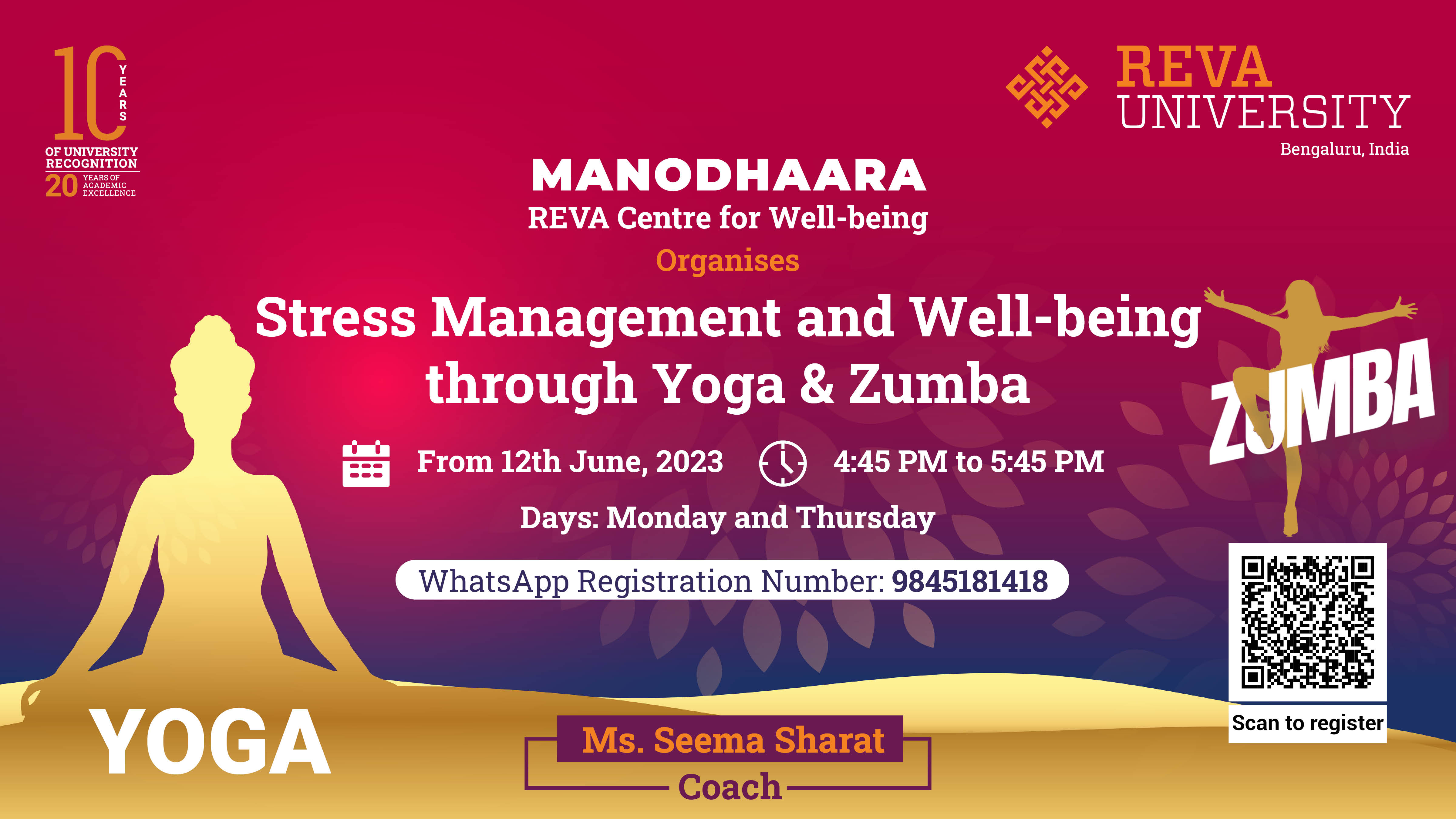 Stress Management and Well Being Through Yoga & Zumba