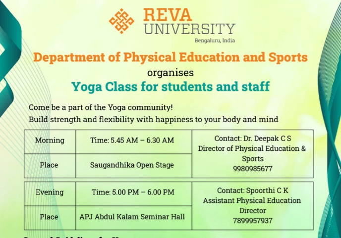 Yoga Class for Students and Staff