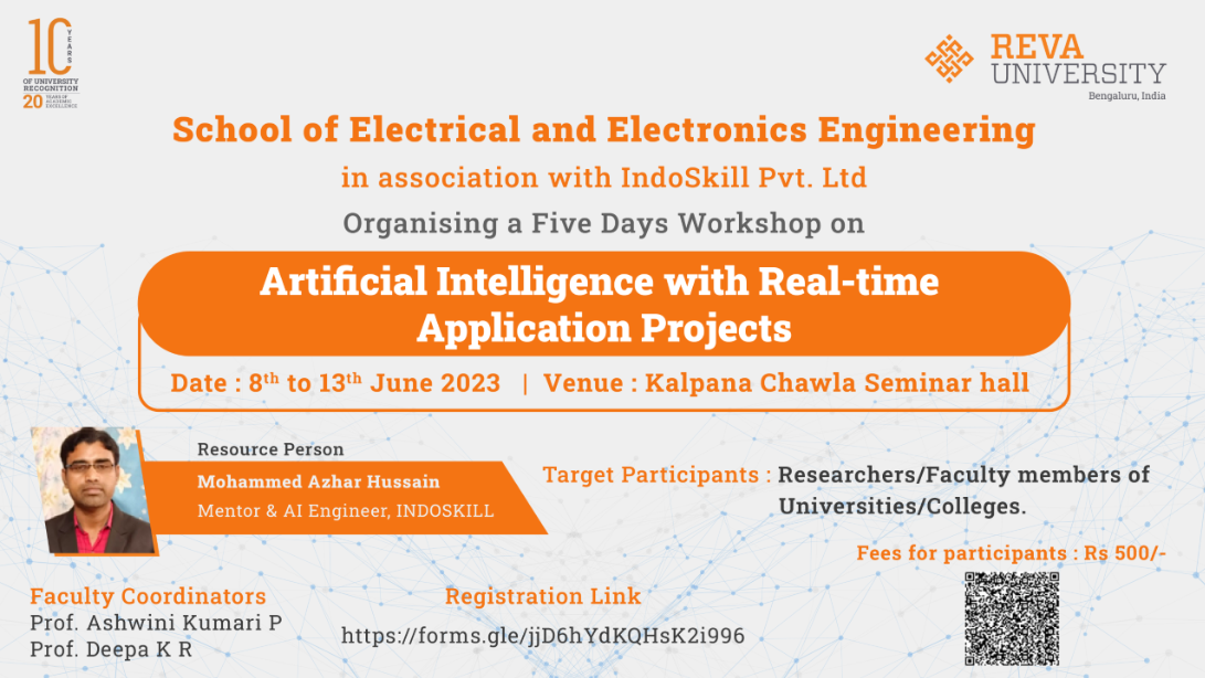 Five Days Workshop On “Artificial Intelligence with real-time Application projects”