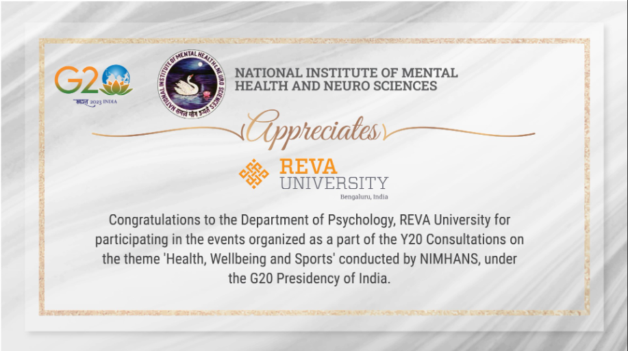 REVA University's participation in the Y20 Consultations under G20 Presidency of India