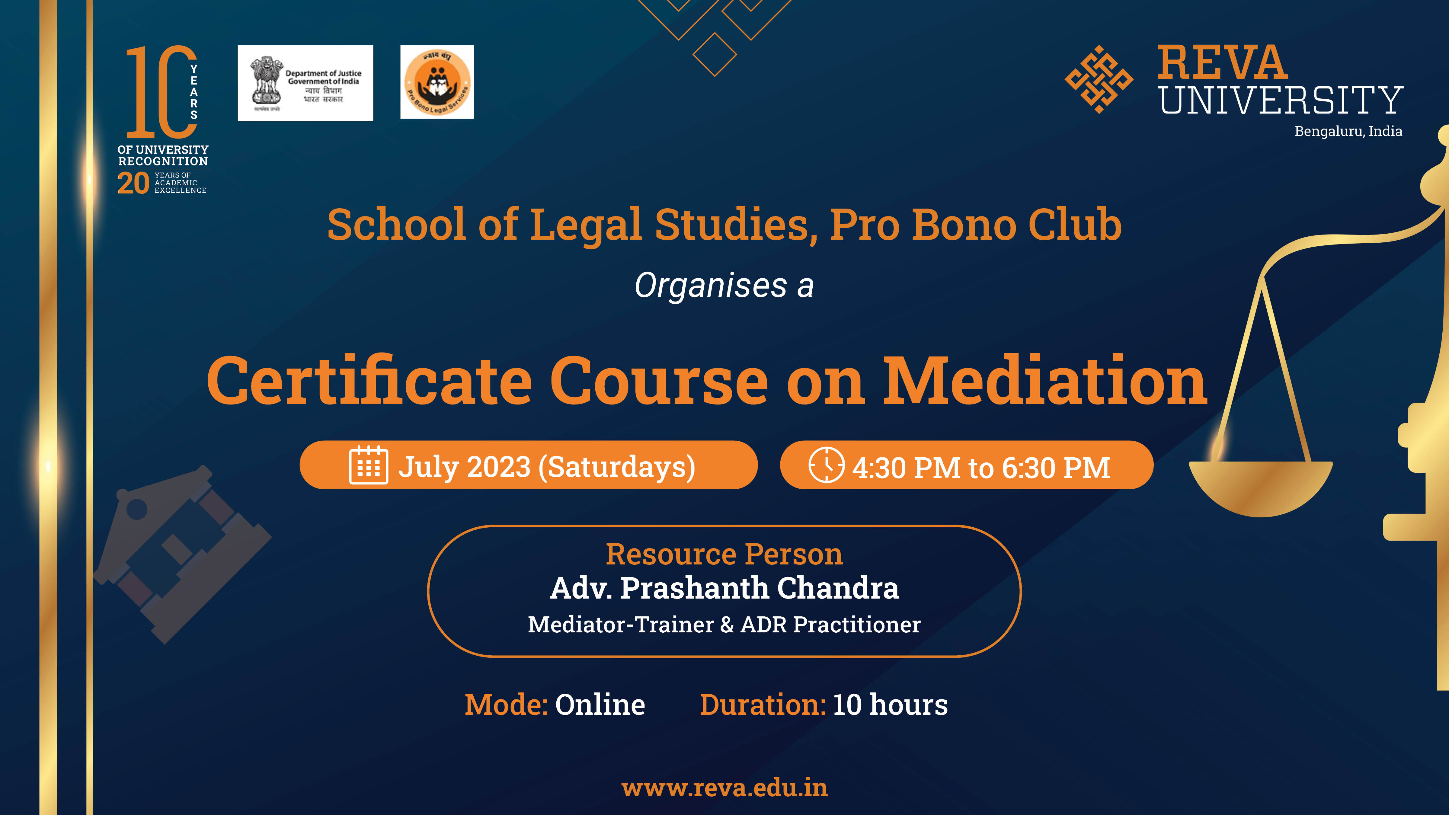 Online Certificate Course on Mediation