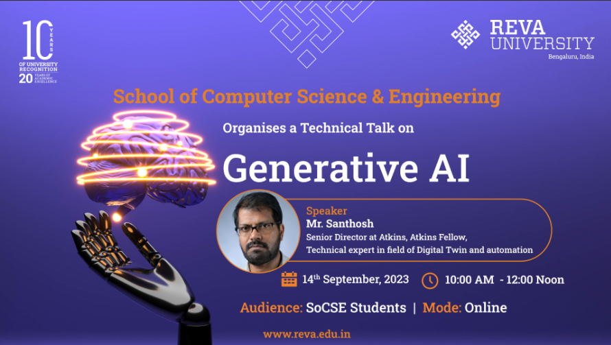 School of Computer Science and Engineering Organises Technical Talk On “Generative AI”