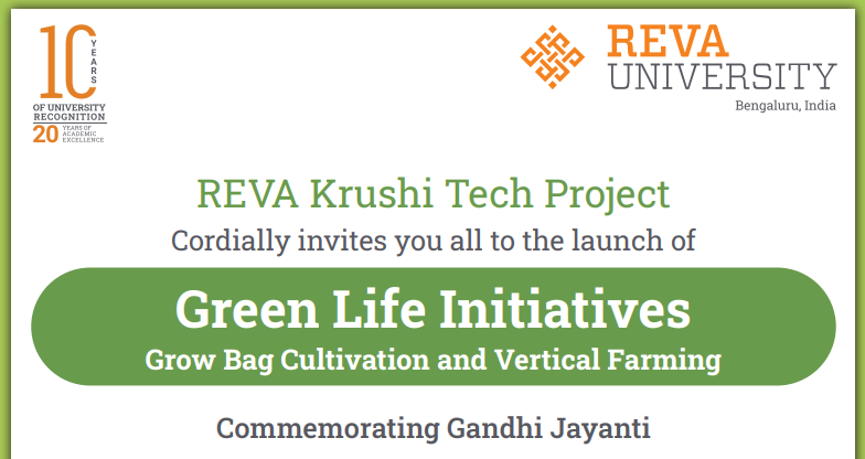 Launching of REVA Krushi Tech Project on Gandhi Jayanthi