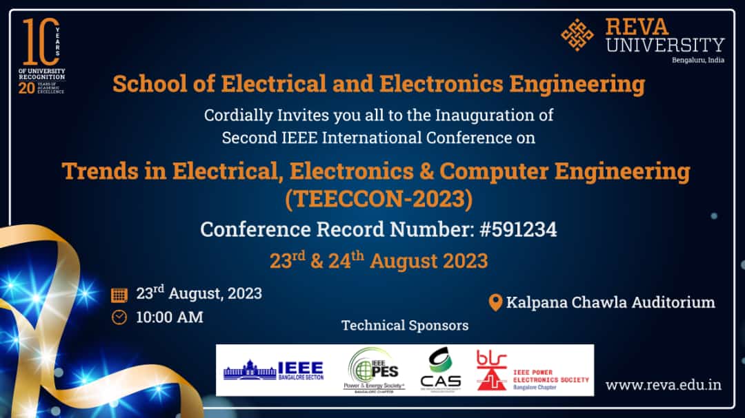 REVA University's School of EEE organised 2nd IEEE TEECCON 2023 Conference