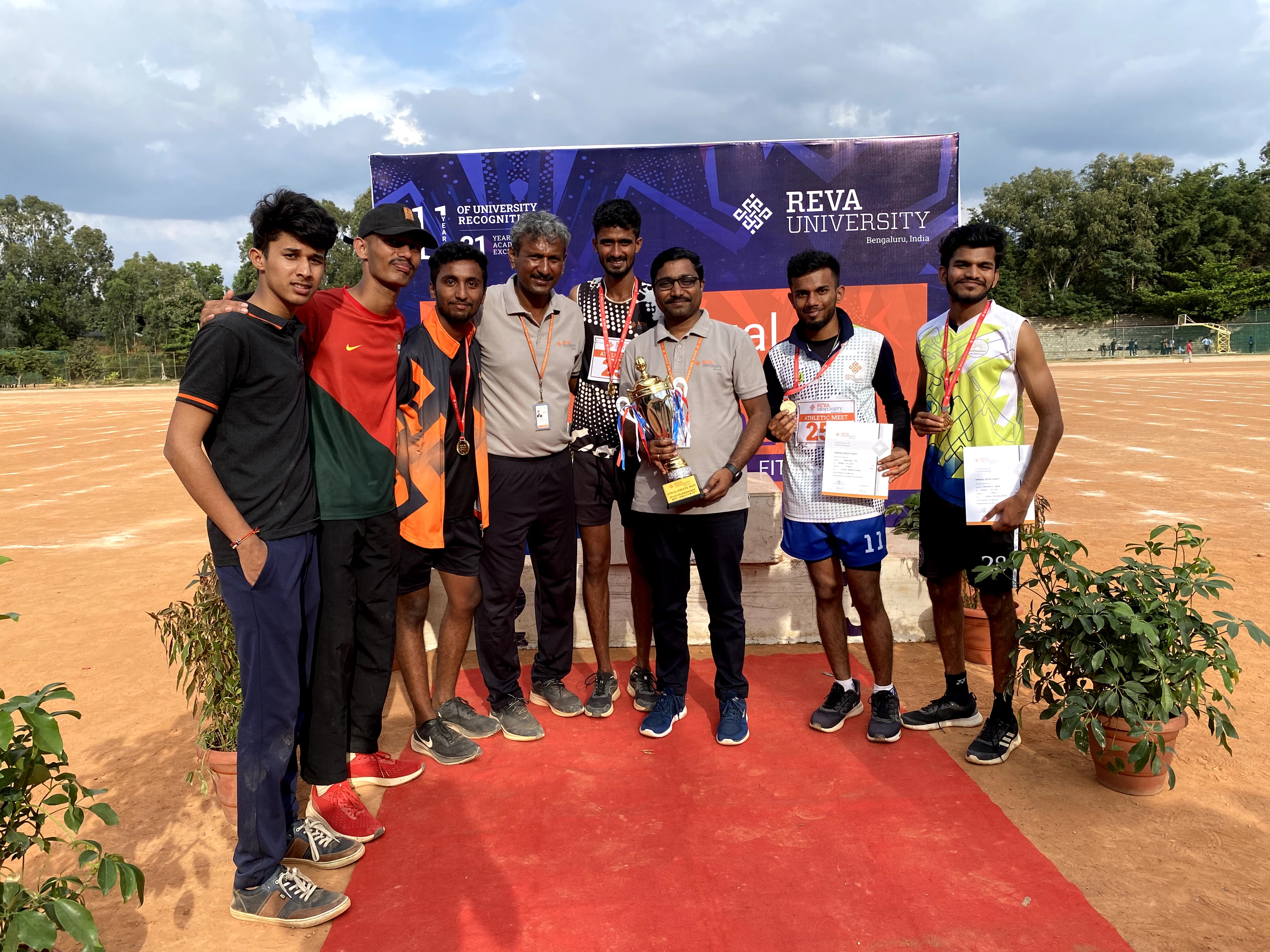 School of EEE Men's Team Secures Runner-Up Position at 11th Athletic Meet in REVA University, Bengaluru