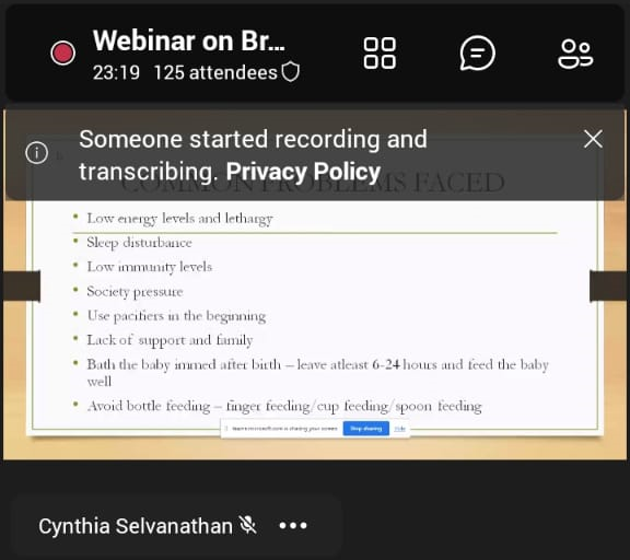 WEBINAR – Breast feeding month