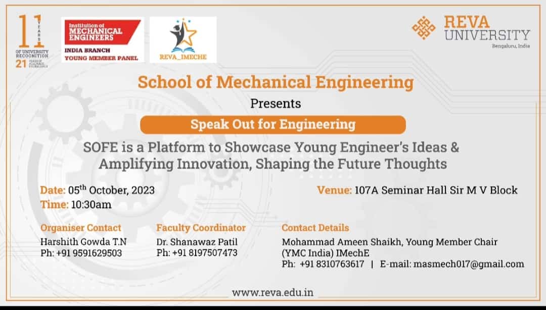 School of Mechanical Engineering Presents 