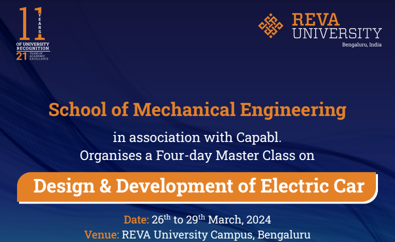 Four-day Master Class on Design & Development of Electric Car