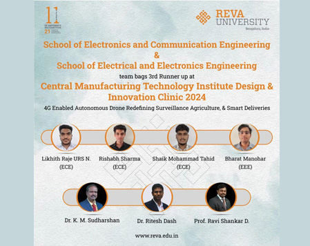 School of EEE and School of ECE  Secured  33rd Runner Up position at Central Manufacturing Technology Institute Design & Innovation Clinic