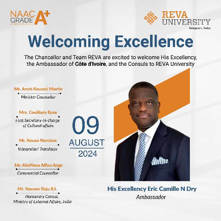 Meeting with Management & Interaction Session with International Students by Cote D’Ivoire Ambassador and Minister Counsellor and Counsellor in charge of Consular affairs