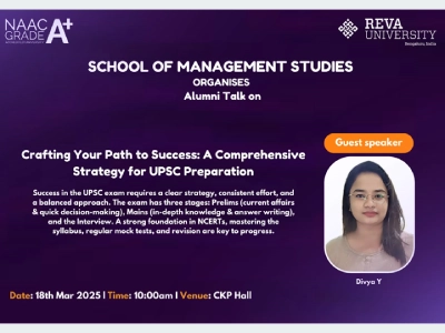 Alumni Talk on UPSC Preparation on 18th Mar 2025 for the students of BBA Program