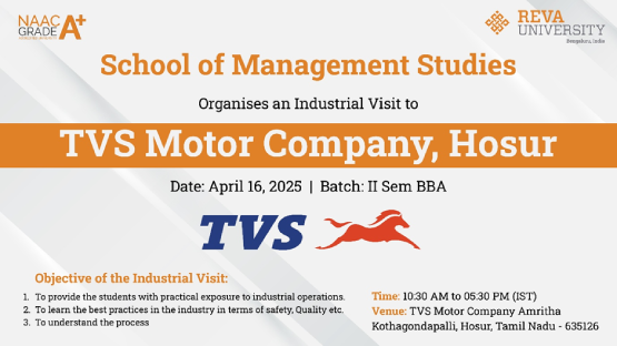 Industrial Visit to TVS Motor Company, Hosur  on 16 April 2025
