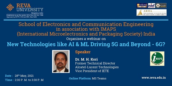 Webinar on New Technologies like AI and ML Driving 5G and Beyond 6GÂ 