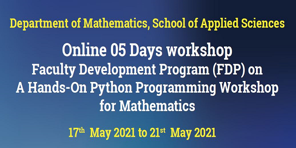 Online Workshop on A Hands On Python Programmeming Workshop for Mathematics