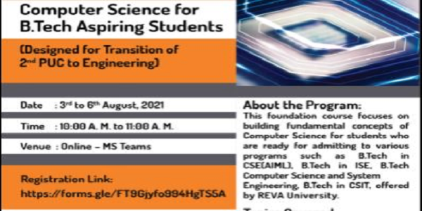 Foundation Course on Computer Science for B.Tech. Aspiring Students