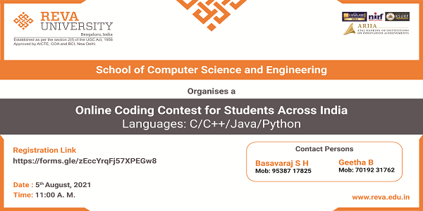 Coding Contest for PU Students across India Language