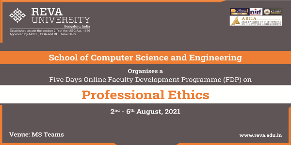Five Days online Faculty Development Programme on Professional Ethics
