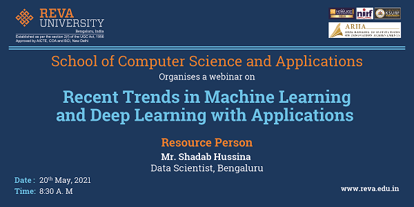 Webinar on Recent Trends in Machine Learning and Deep Learning with Applications
