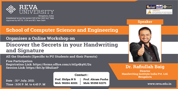 Online Workshop On Discover the Secrets in your Handwriting and Signature