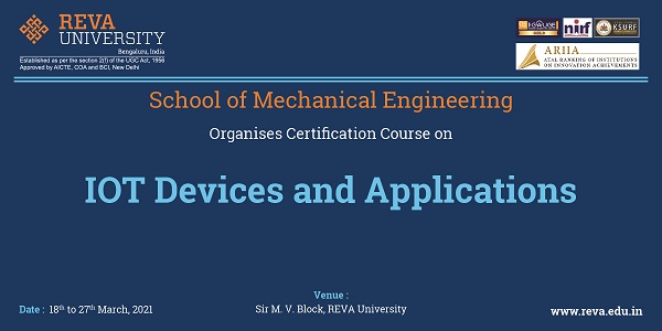 Certification Course on IOT Devices and Applications