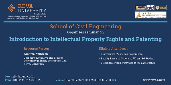 Report on session on Introduction to Intellectual Property Rights and Patenting