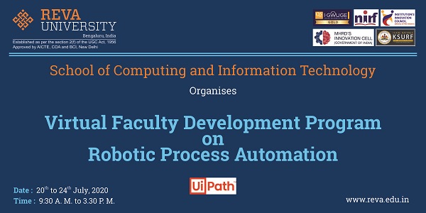 Five Days Virtual Faculty Development Programme onÂ Robotic Process Automation