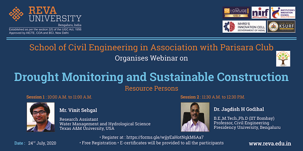 Webinar on Drought Monitoring and Sustainable Construction