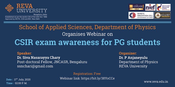 3rd Webinar on CSIR exam awareness for PG students