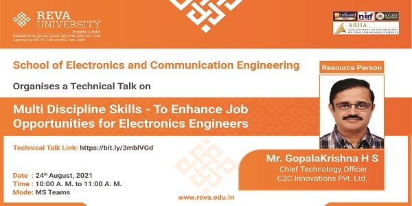 Technical Talk on Multi Discipline Skills To Enhance Job Opportunities for Electronics Engineers